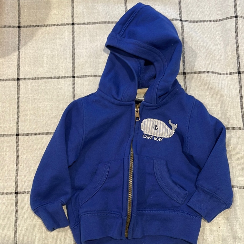 Preppy blue Cape May hoody / 6 months